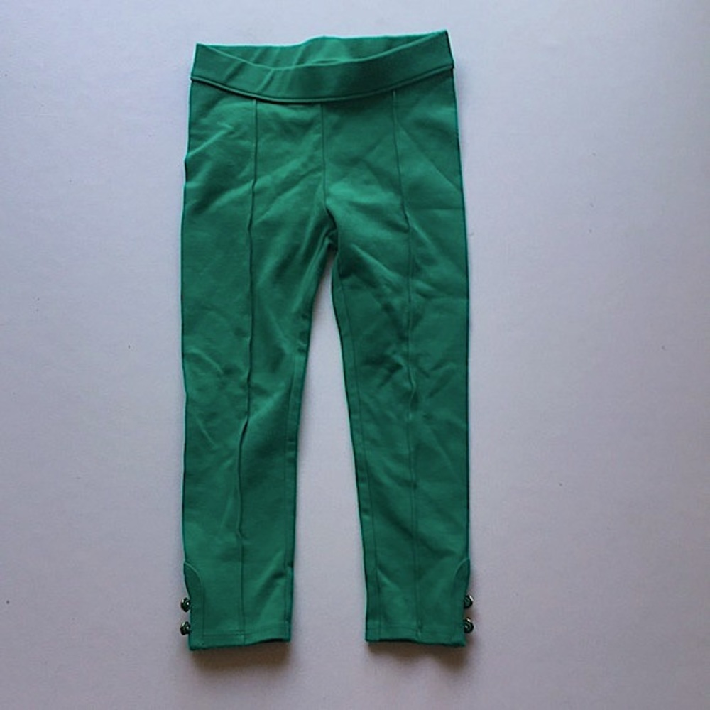 Janie and Jack Green Girls Stretch Ponte Leggings
